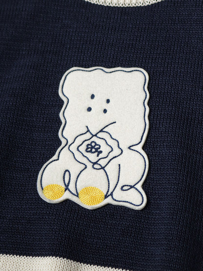 Kapital 5G Cotton Knit Peckish Rainbowy Ivy Crew Sweater