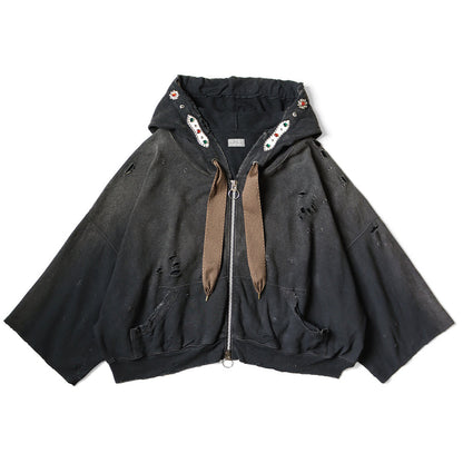 Kapital Fleece Thriller Damaged Devil Hood Blouson (Studs Remake)