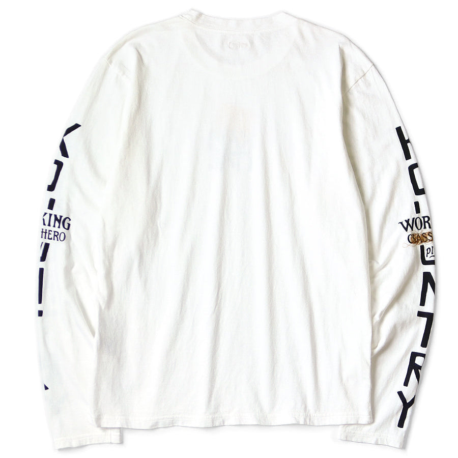 Kapital Jersey Crew Long Sleeve T-Shirt (Peckish Kapital Print)