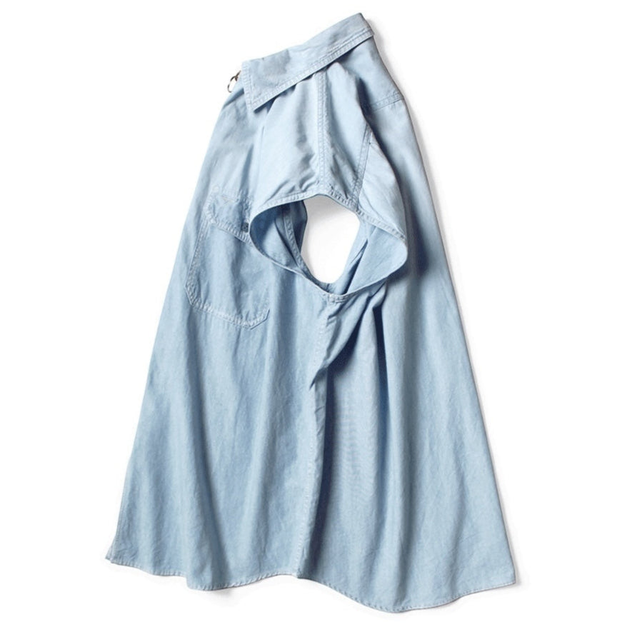 Kapital Chambray Sleeveless Zipper Work Shirt