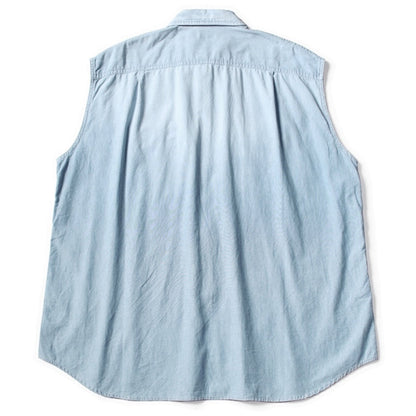 Kapital Chambray Sleeveless Zipper Work Shirt