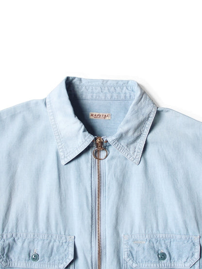 Kapital Chambray Sleeveless Zipper Work Shirt