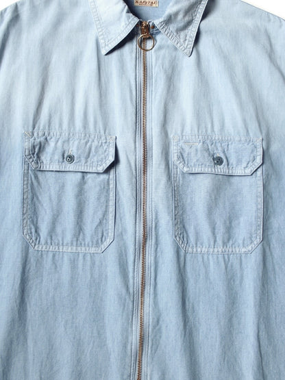 Kapital Chambray Sleeveless Zipper Work Shirt
