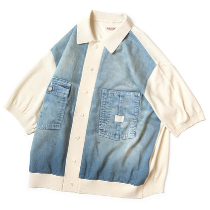 Kapital Knit x 8oz Denim Coverall Polo
