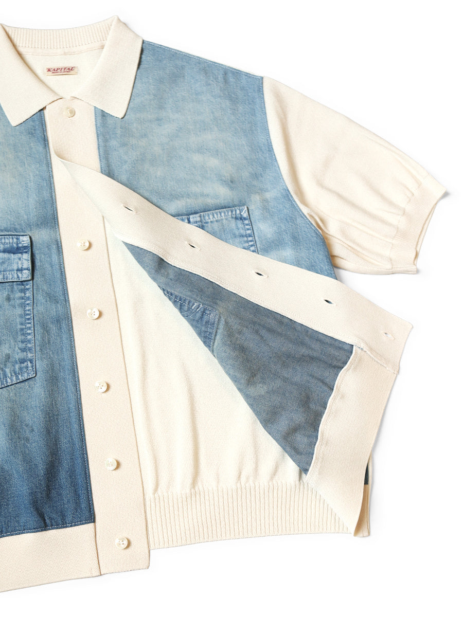 Kapital Knit x 8oz Denim Coverall Polo