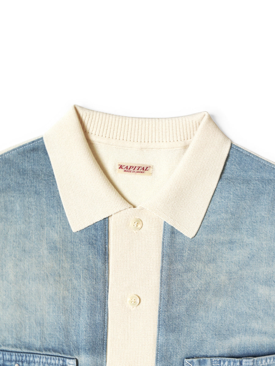 Kapital Knit x 8oz Denim Coverall Polo