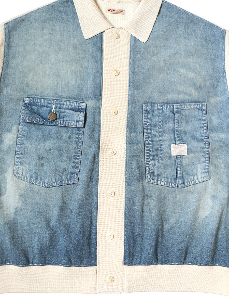 Kapital Knit x 8oz Denim Coverall Polo
