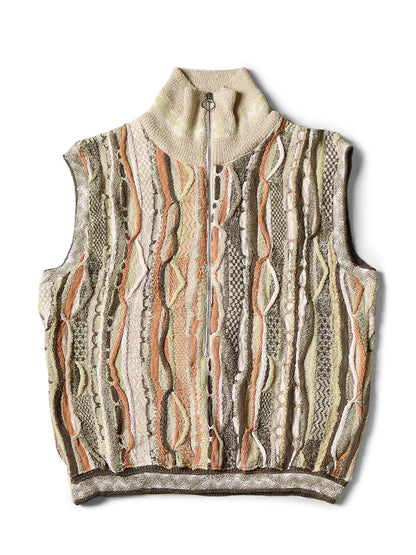 Kapital 7G Knit Gaudy Half Zip Vest