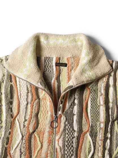 Kapital 7G Knit Gaudy Half Zip Vest