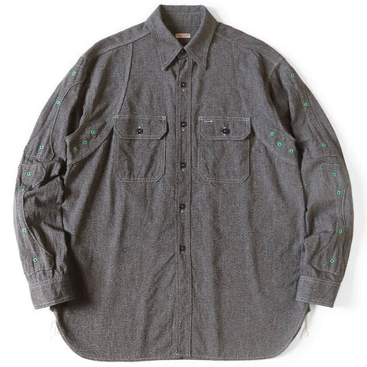 Kapital Heather Chambray Bone Patch Ventilator Work Shirt