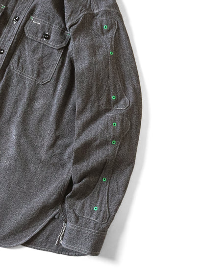 Kapital Heather Chambray Bone Patch Ventilator Work Shirt