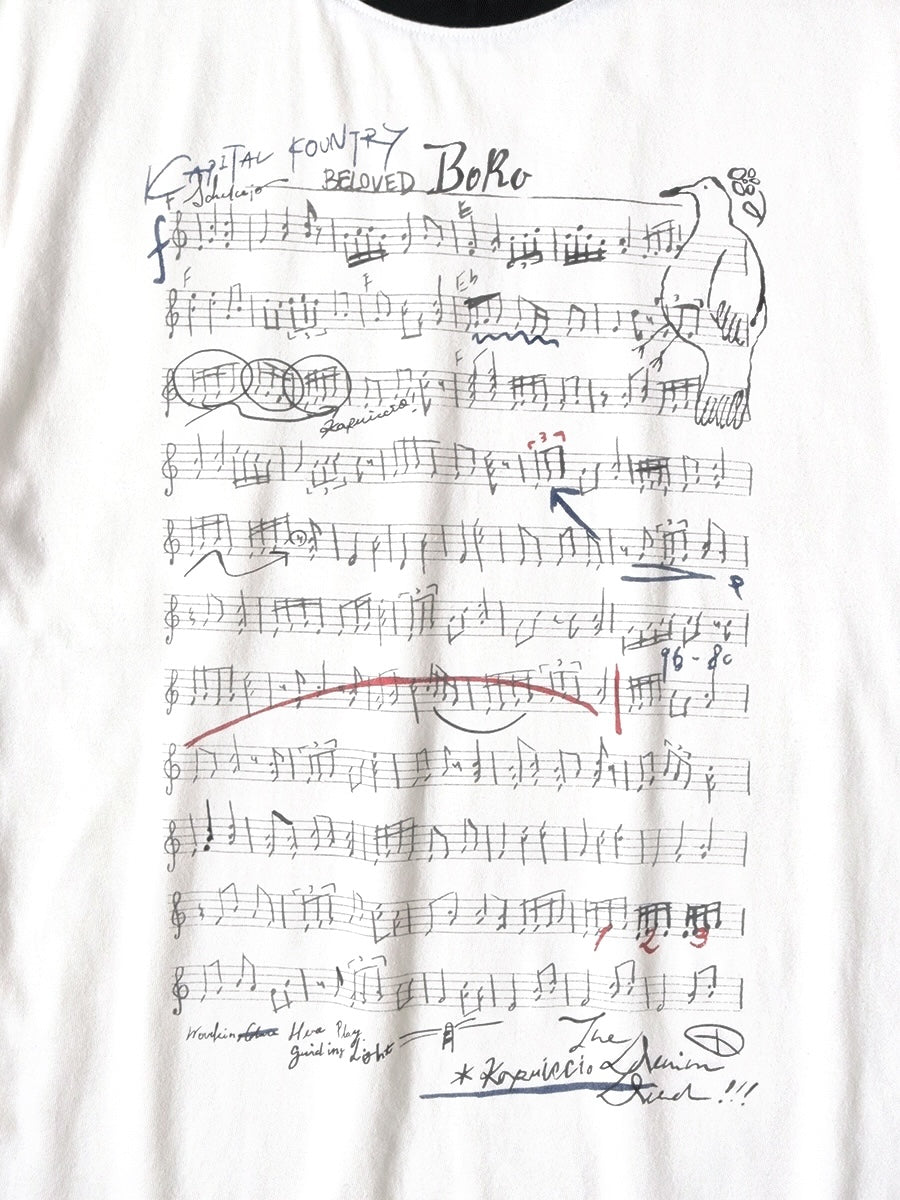 Kapital Tenjiku Ringer Tee (Boro Elegy Print)