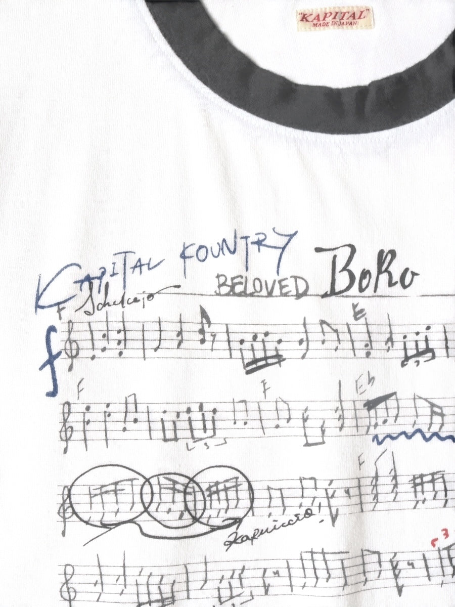 Kapital Tenjiku Ringer Tee (Boro Elegy Print)