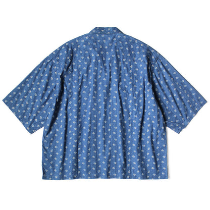 Kapital Dobby Stripe IDG Discharge Print Open Collar Western Big Shirt