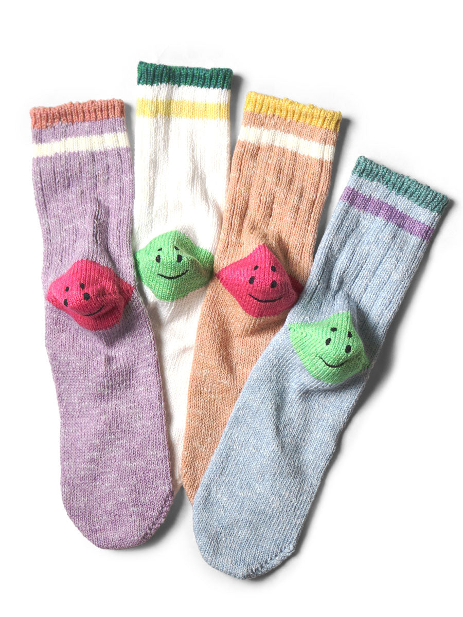 Kapital Ivy Rainbowy Smile Happy Heel Hold Socks