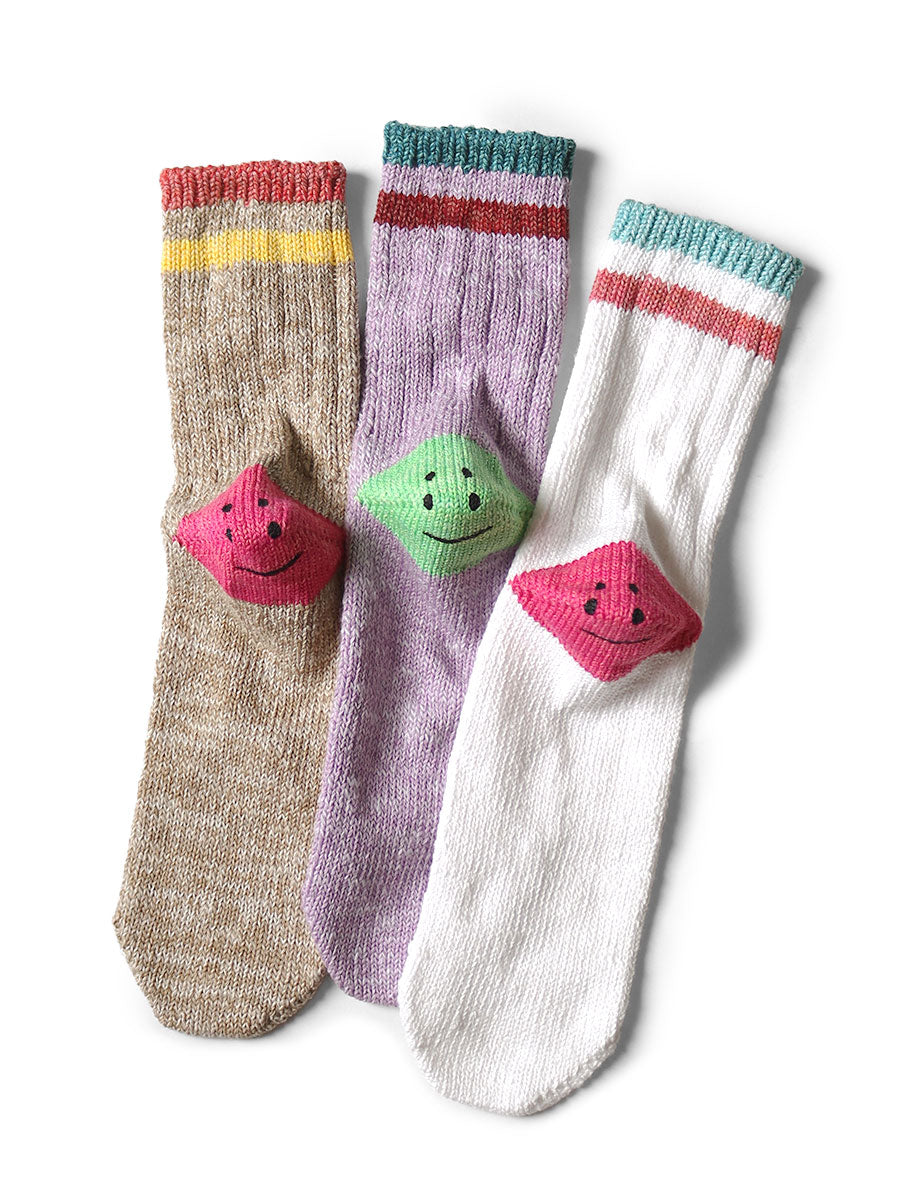 Kapital Ivy Rainbowy Smile Happy Heel Hold Socks