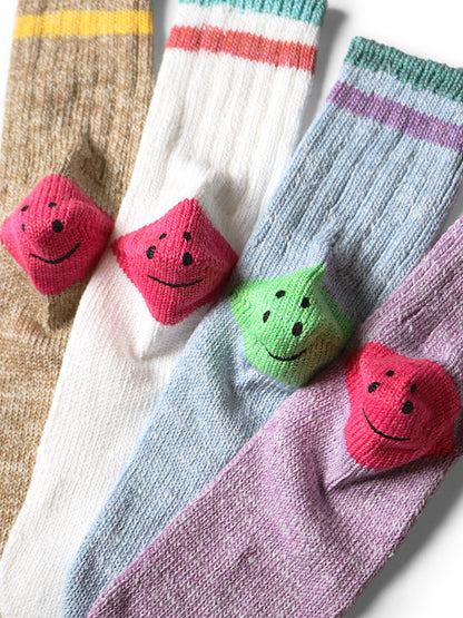 Kapital Ivy Rainbowy Smile Happy Heel Hold Socks