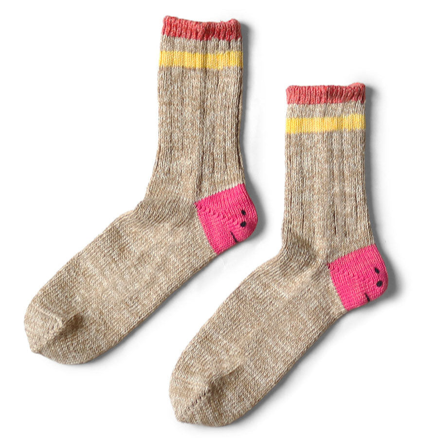 Kapital Ivy Rainbowy Smile Happy Heel Hold Socks