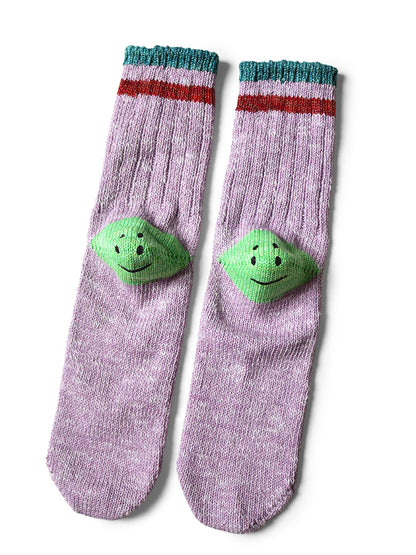 Kapital Ivy Rainbowy Smile Happy Heel Hold Socks