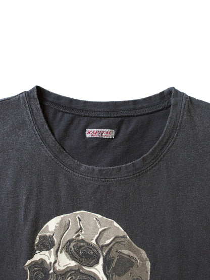 Kapital Jersey Cropped T-Shirt (Peckish Rain Skull Print)