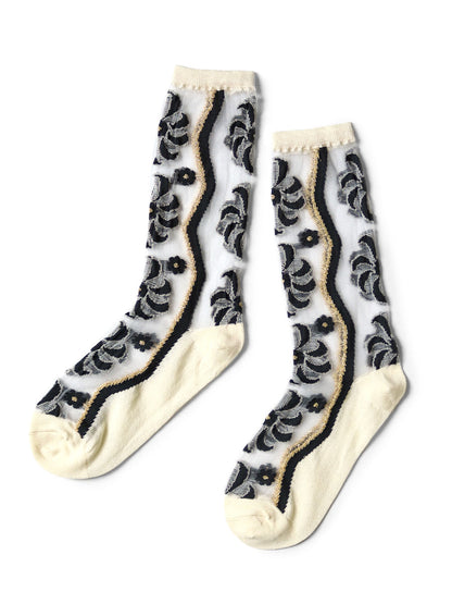 Kapital Moulin Quilt Pattern See-Through Socks