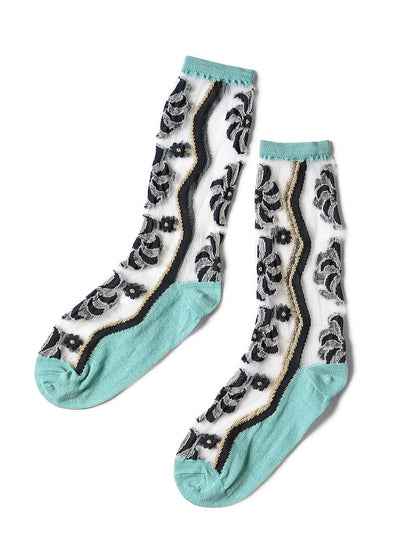 Kapital Moulin Quilt Pattern See-Through Socks