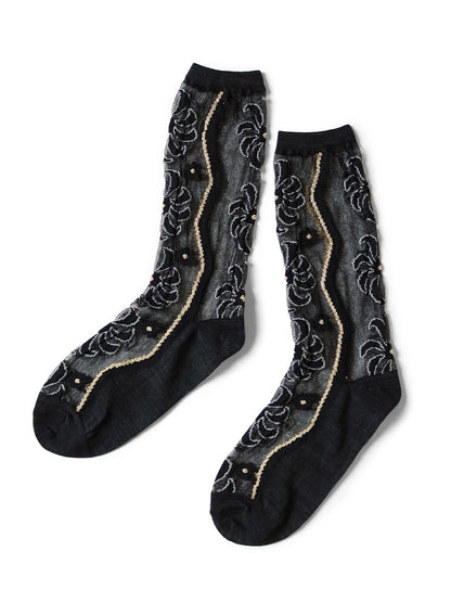 Kapital Moulin Quilt Pattern See-Through Socks
