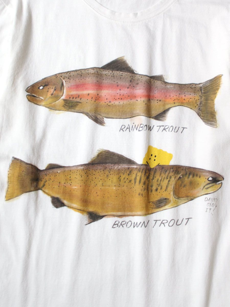 Kapital Jersey Crew Long Sleeve T-Shirt (2 Trout Peckish Rainbowy Print)