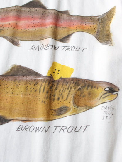 Kapital Jersey Crew Long Sleeve T-Shirt (2 Trout Peckish Rainbowy Print)