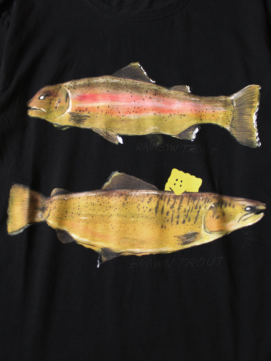 Kapital Jersey Crew Long Sleeve T-Shirt (2 Trout Peckish Rainbowy Print)