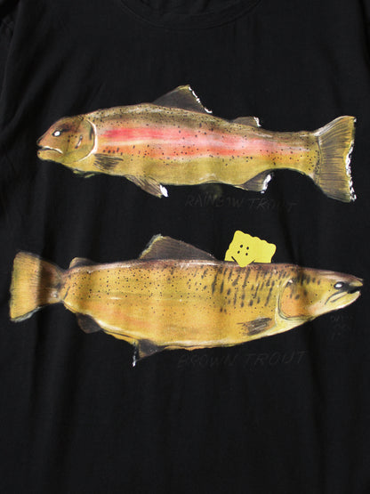 Kapital Jersey Crew Long Sleeve T-Shirt (2 Trout Peckish Rainbowy Print)