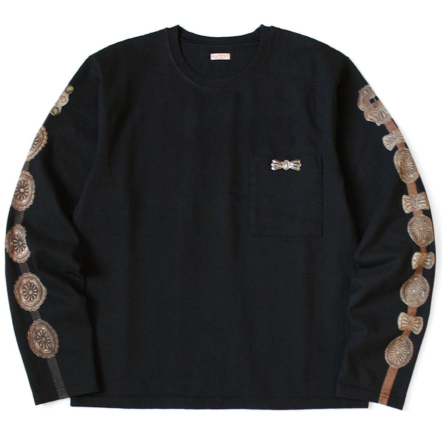 Kapital High-Density Jersey Crew Pocket Long Sleeve T-Shirt (Concho Belt Sleeve)