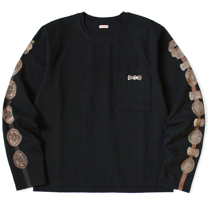 Kapital High-Density Jersey Crew Pocket Long Sleeve T-Shirt (Concho Belt Sleeve)