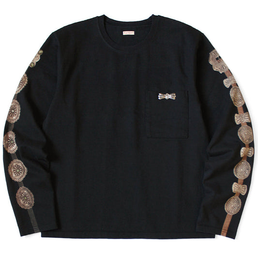 Kapital High-Density Jersey Crew Pocket Long Sleeve T-Shirt (Concho Belt Sleeve)