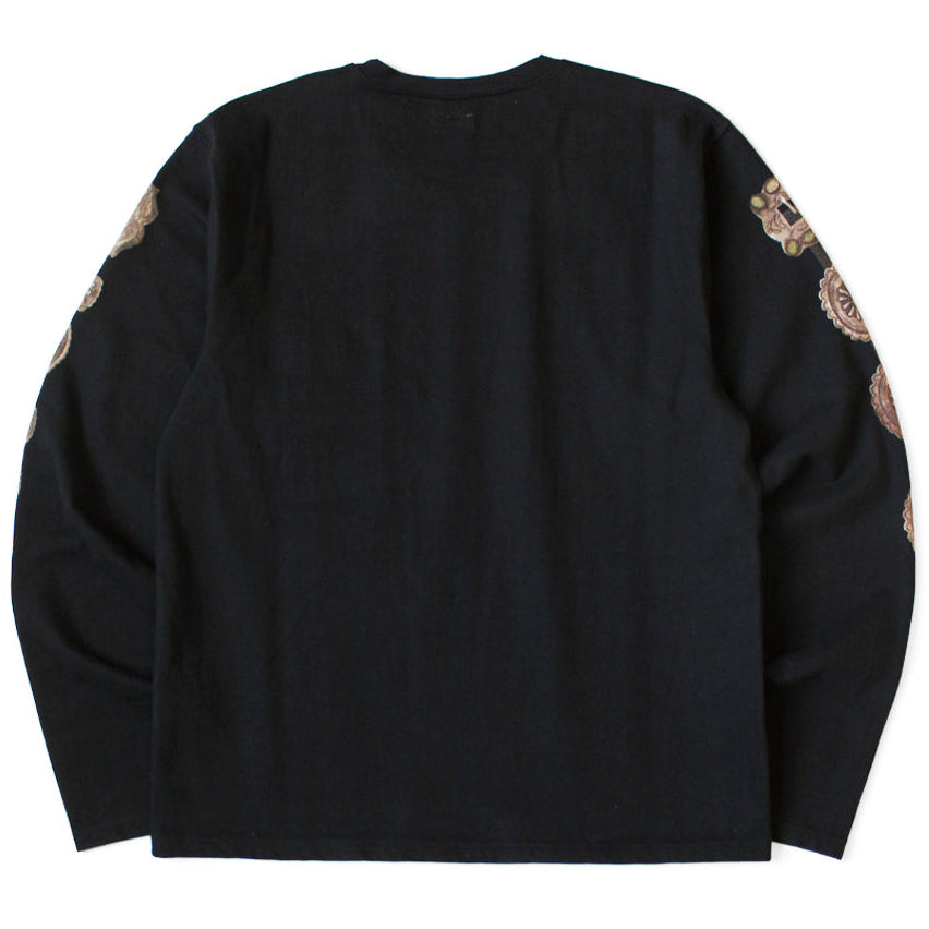 Kapital High-Density Jersey Crew Pocket Long Sleeve T-Shirt (Concho Belt Sleeve)