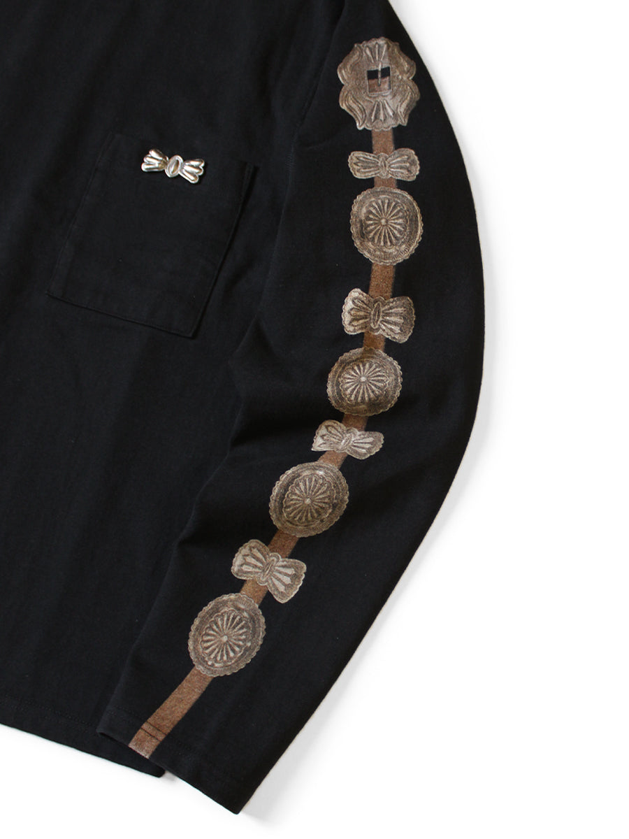 Kapital High-Density Jersey Crew Pocket Long Sleeve T-Shirt (Concho Belt Sleeve)