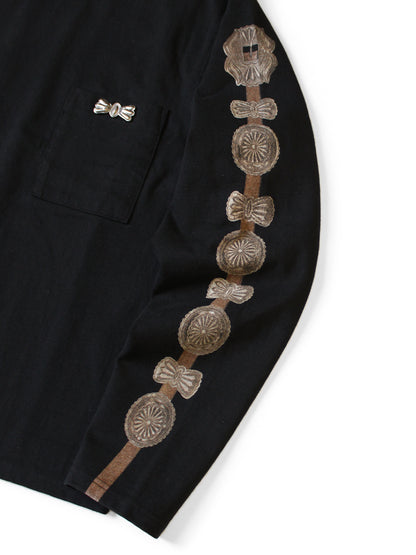 Kapital High-Density Jersey Crew Pocket Long Sleeve T-Shirt (Concho Belt Sleeve)