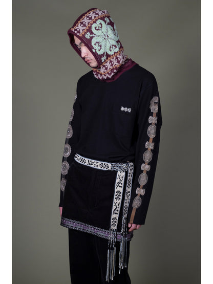 Kapital High-Density Jersey Crew Pocket Long Sleeve T-Shirt (Concho Belt Sleeve)