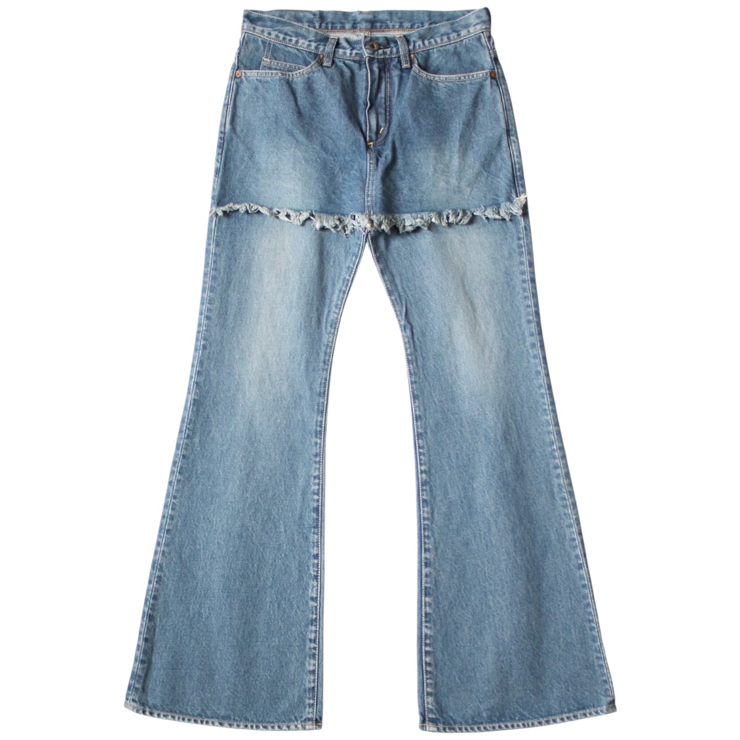 Kapital 14oz Denim 5P Apron-Skouser Flared Pants (Processed)