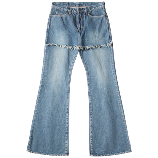 Kapital 14oz Denim 5P Apron-Skouser Flared Pants (Processed)
