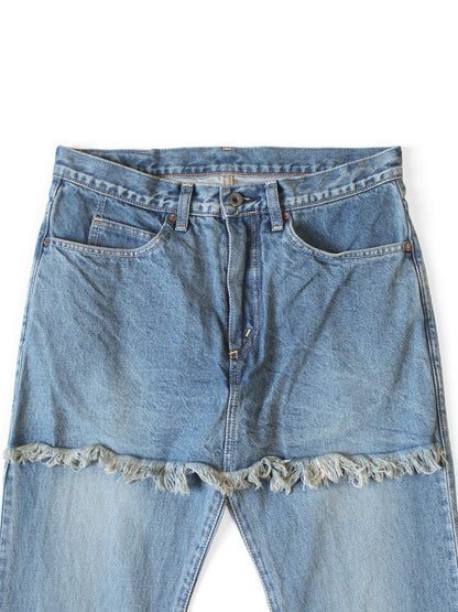 Kapital 14oz Denim 5P Apron-Skouser Bootcut Pants (Processed)