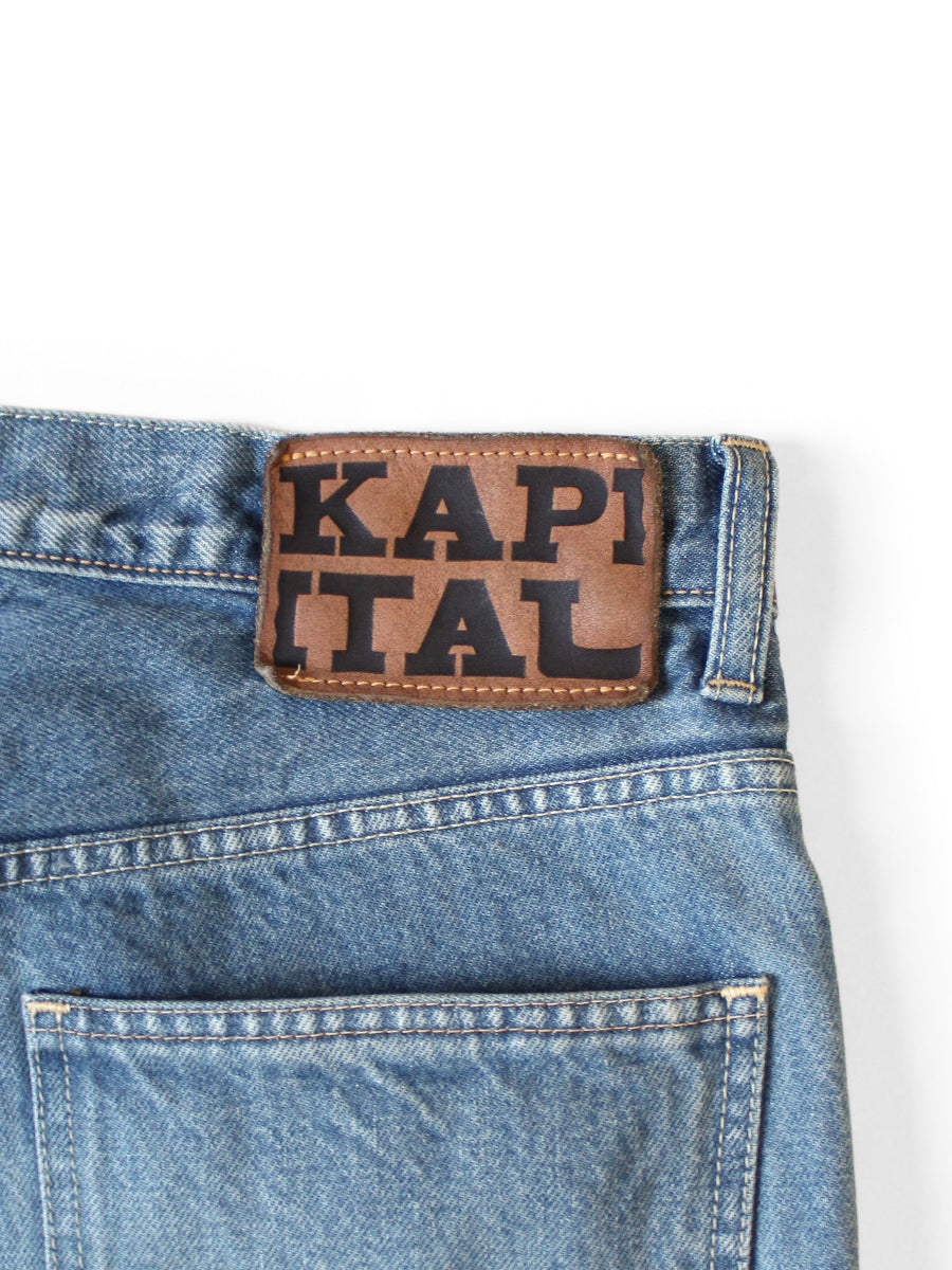 Kapital 14oz Denim 5P Apron-Skouser Bootcut Pants (Processed)