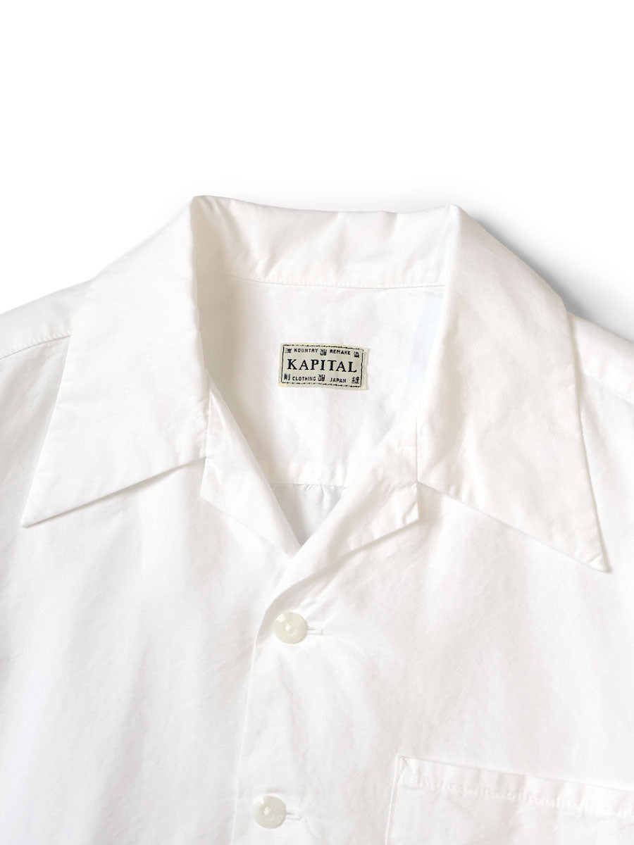 Kapital Ox x Wool Check Dog-Bite Open-Collar Shirt