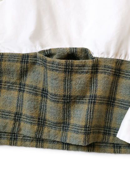 Kapital Ox x Wool Check Dog-Bite Open-Collar Shirt