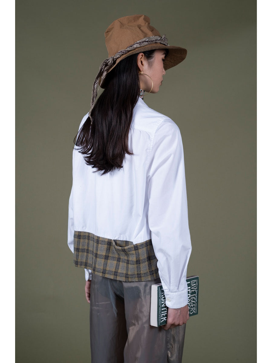 Kapital Ox x Wool Check Dog-Bite Open-Collar Shirt