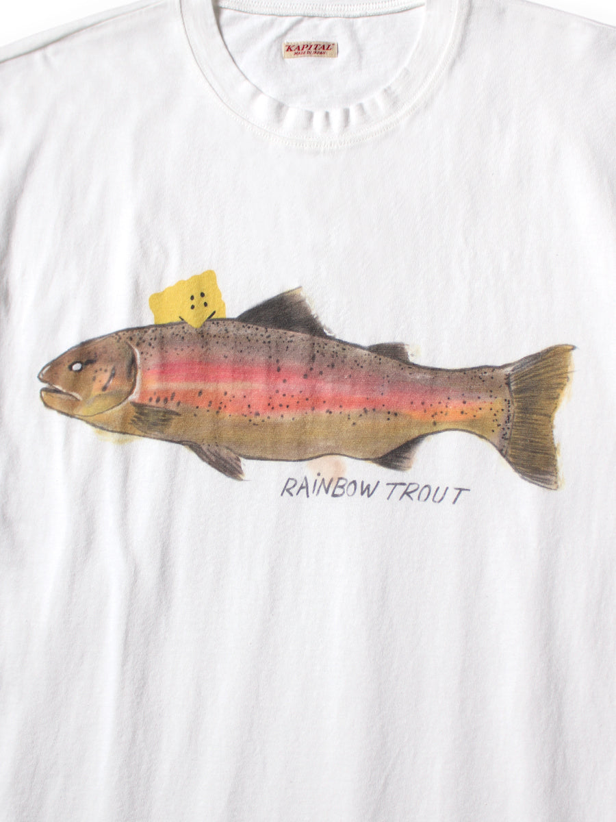 Kapital Jersey Crew T-Shirt (1 Trout Peckish Rainbowy Print)