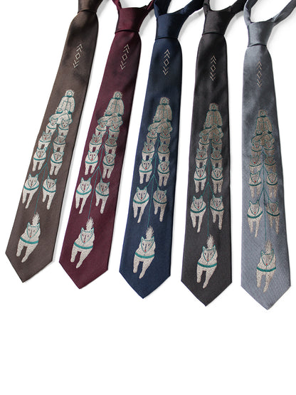 Kapital Silk Twill Dog-Team Neck Tie