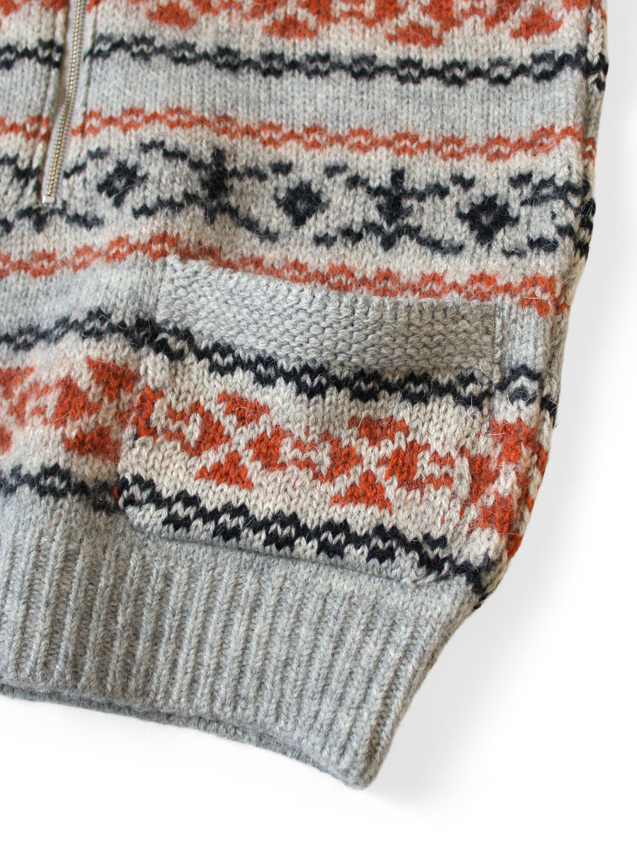 Kapital 3G Wool Yellowknife Fair Isle Half Zip Vest