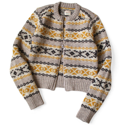 Kapital 3G Wool Yellowknife Fair Isle Zip Short Cardigan