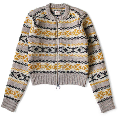 Kapital 3G Wool Yellowknife Fair Isle Zip Short Cardigan